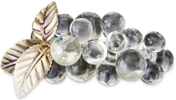5" Grape Cluster Accent, Clear/Brass