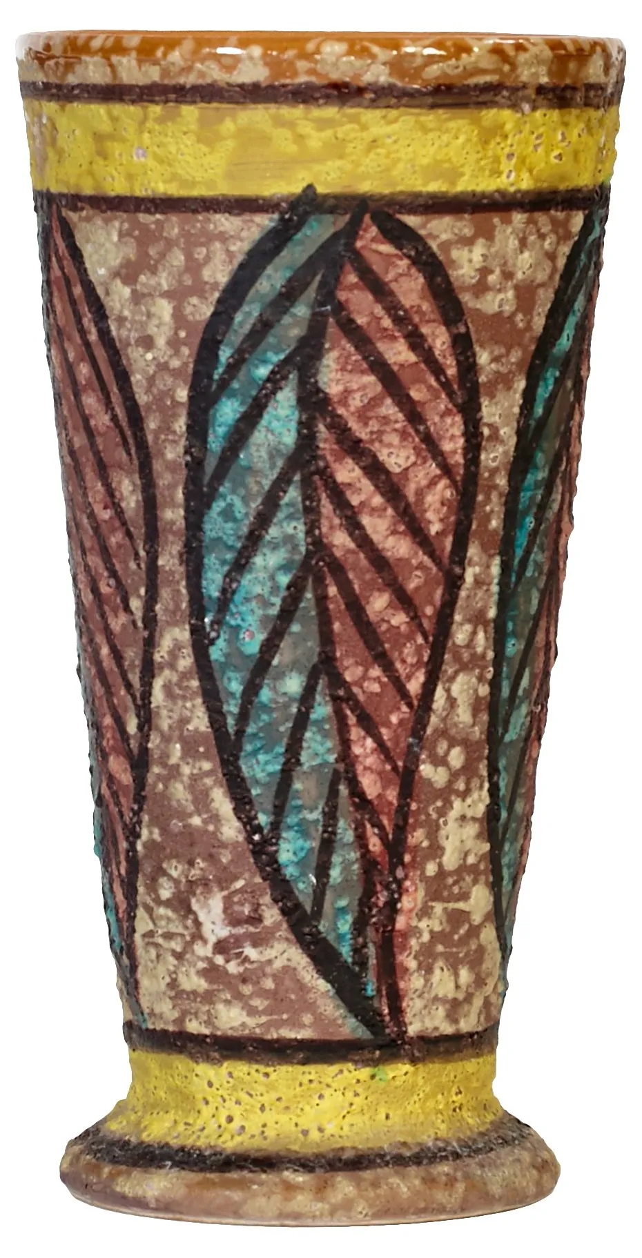 1960s Italian Ceramic Vase - 2-b-Modern - Brown