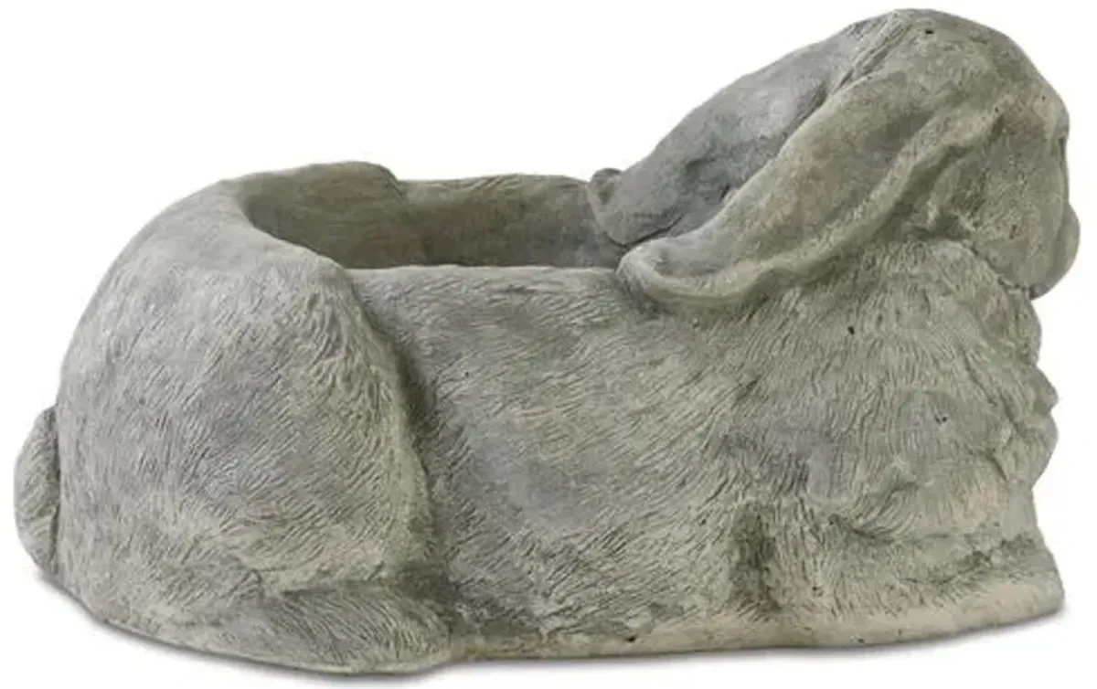 12" Bunny Outdoor Planter - Distressed Gray - Campania International - 8"l x 12.25"w x 7.25"h