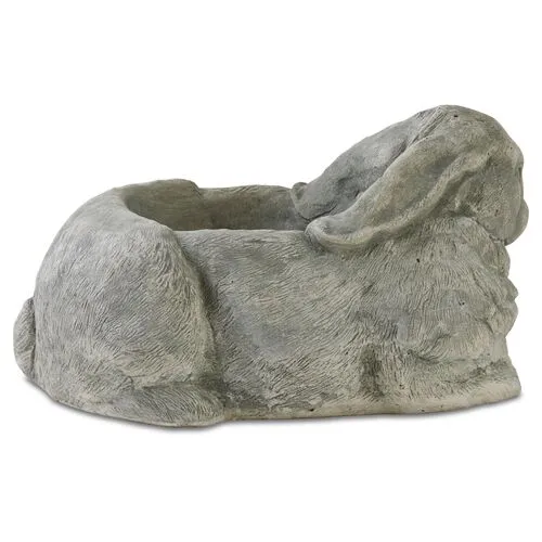 12" Bunny Outdoor Planter - Distressed Gray - Campania International - 8"l x 12.25"w x 7.25"h