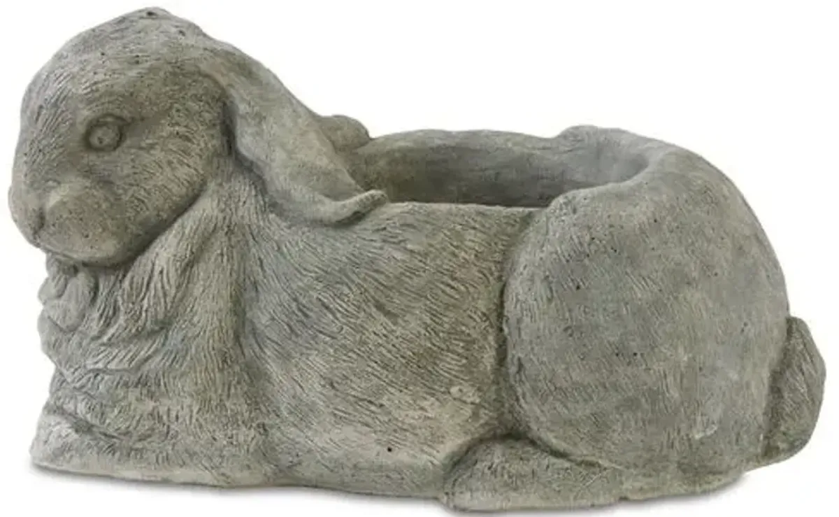 12" Bunny Outdoor Planter - Distressed Gray - Campania International - 8"l x 12.25"w x 7.25"h