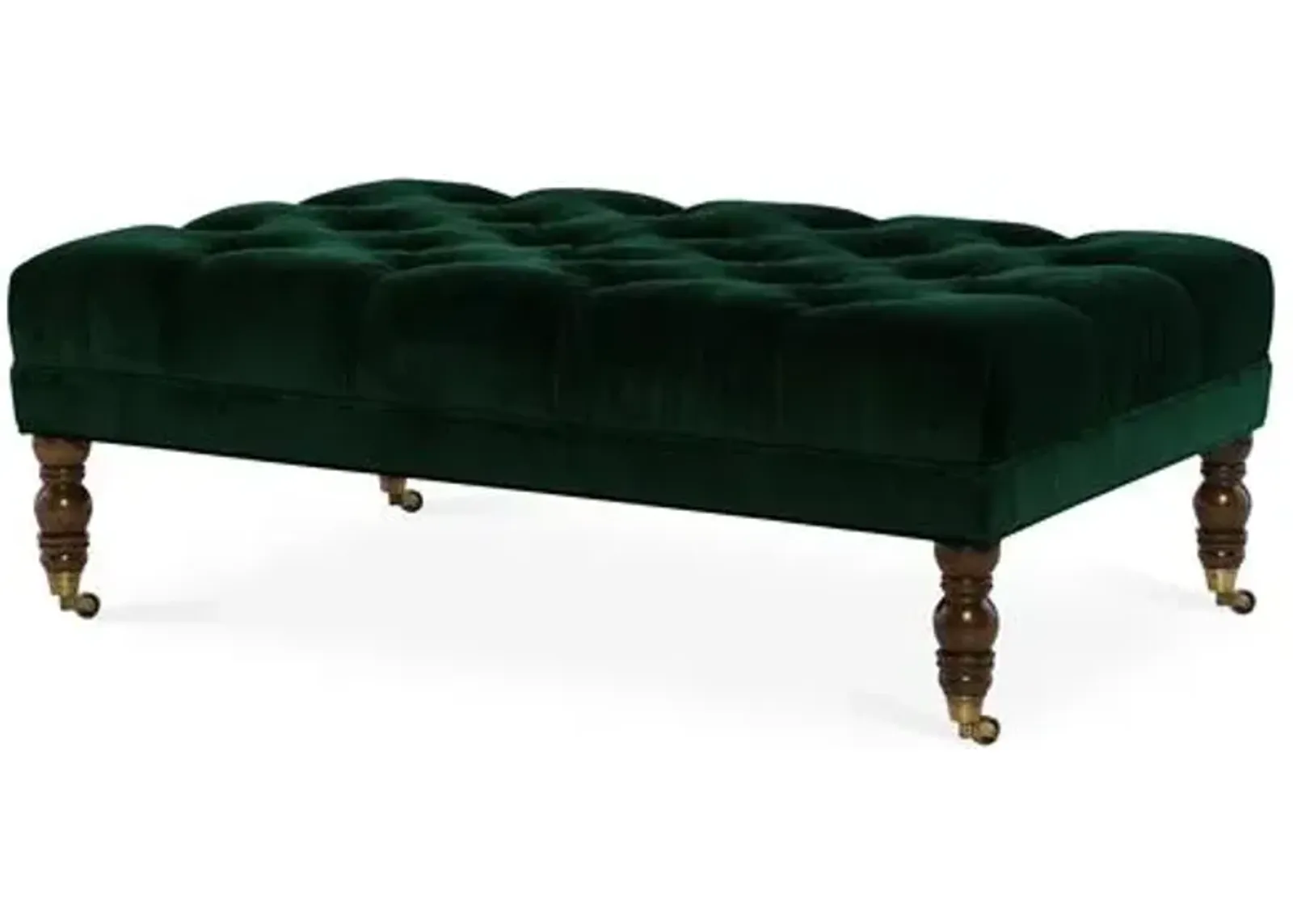 Anna Cocktail Ottoman - Velvet - Miles Talbott - Handcrafted - Green