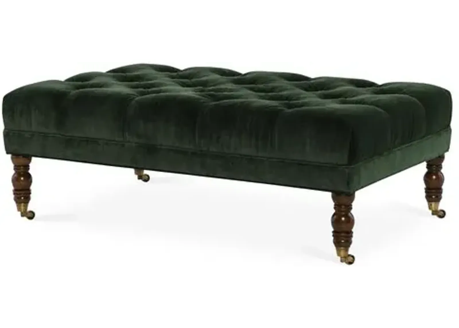 Anna Cocktail Ottoman - Velvet - Miles Talbott - Handcrafted - Green