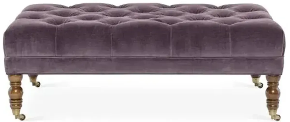 Anna Cocktail Ottoman - Velvet - Miles Talbott - Handcrafted - Purple