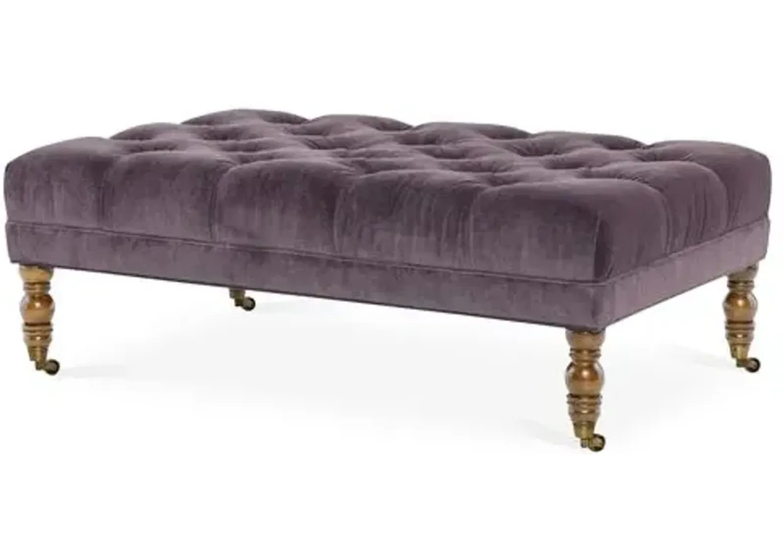 Anna Cocktail Ottoman - Velvet - Miles Talbott - Handcrafted - Purple