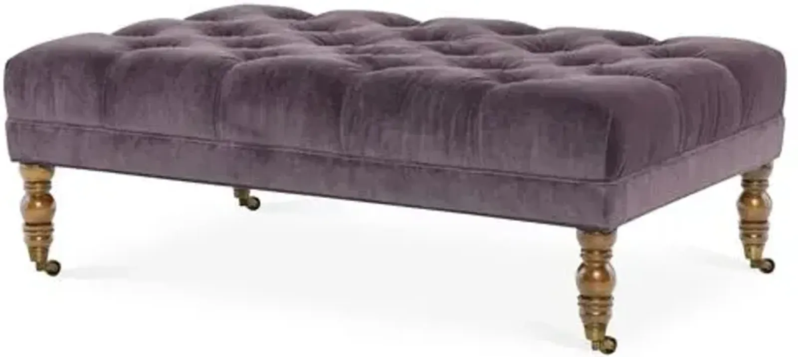 Anna Cocktail Ottoman - Velvet - Miles Talbott - Handcrafted - Purple