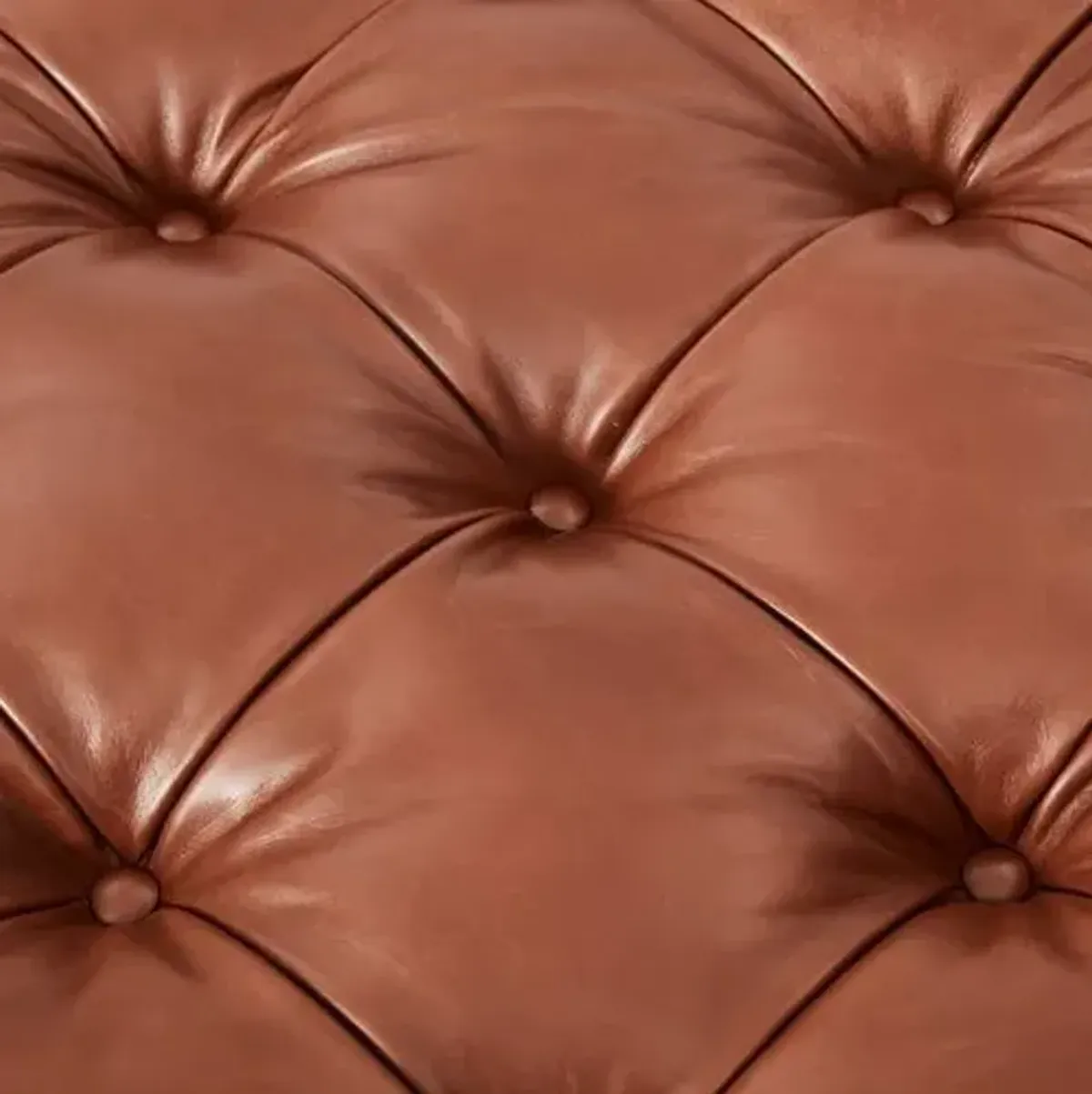 Anna Cocktail Ottoman - Leather - Miles Talbott - Brown