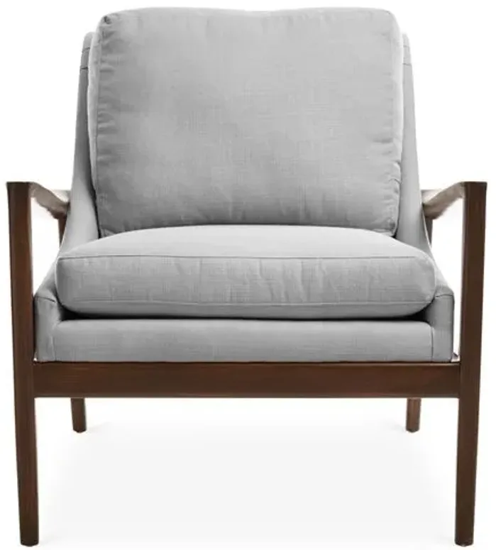 Ebonwood Accent Chair - Gray Linen - Miles Talbott, Comfortable, Durable