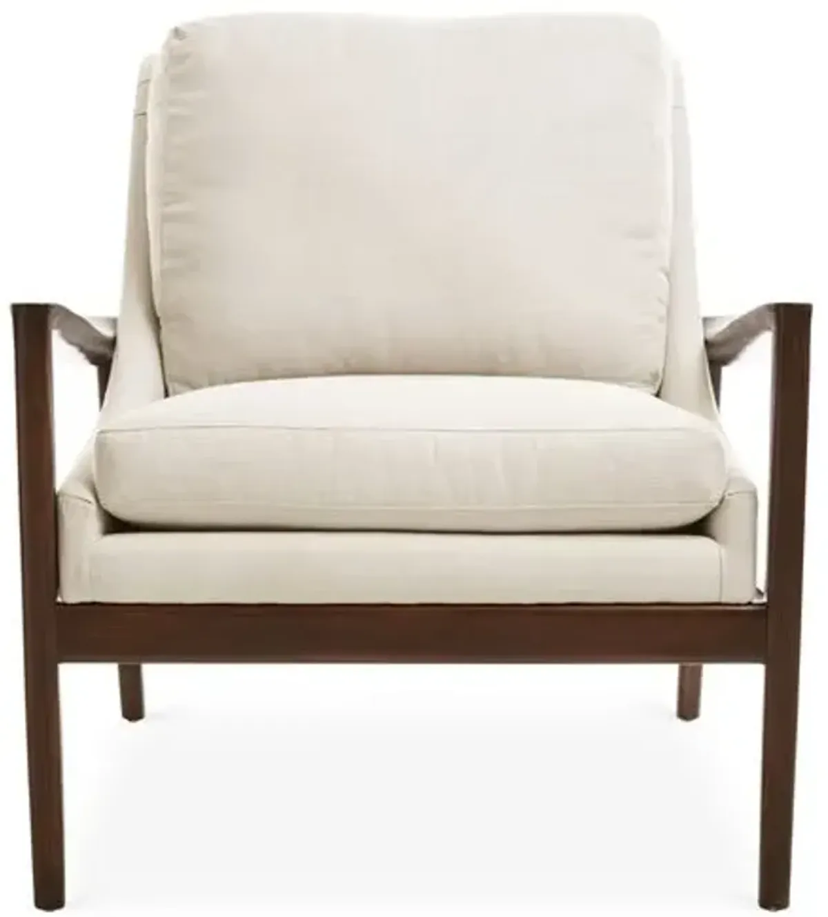 Ebonwood Accent Chair - Oyster Linen - Miles Talbott - Ivory, Comfortable, Durable