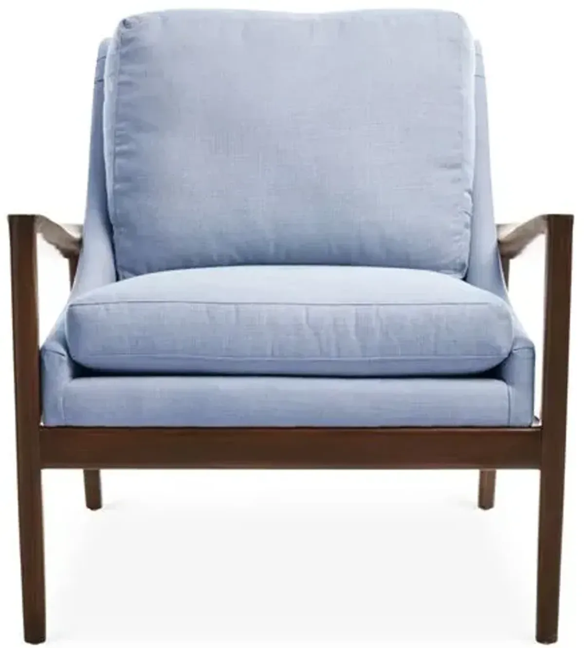 Ebonwood Accent Chair - Blue Linen - Miles Talbott, Comfortable, Durable