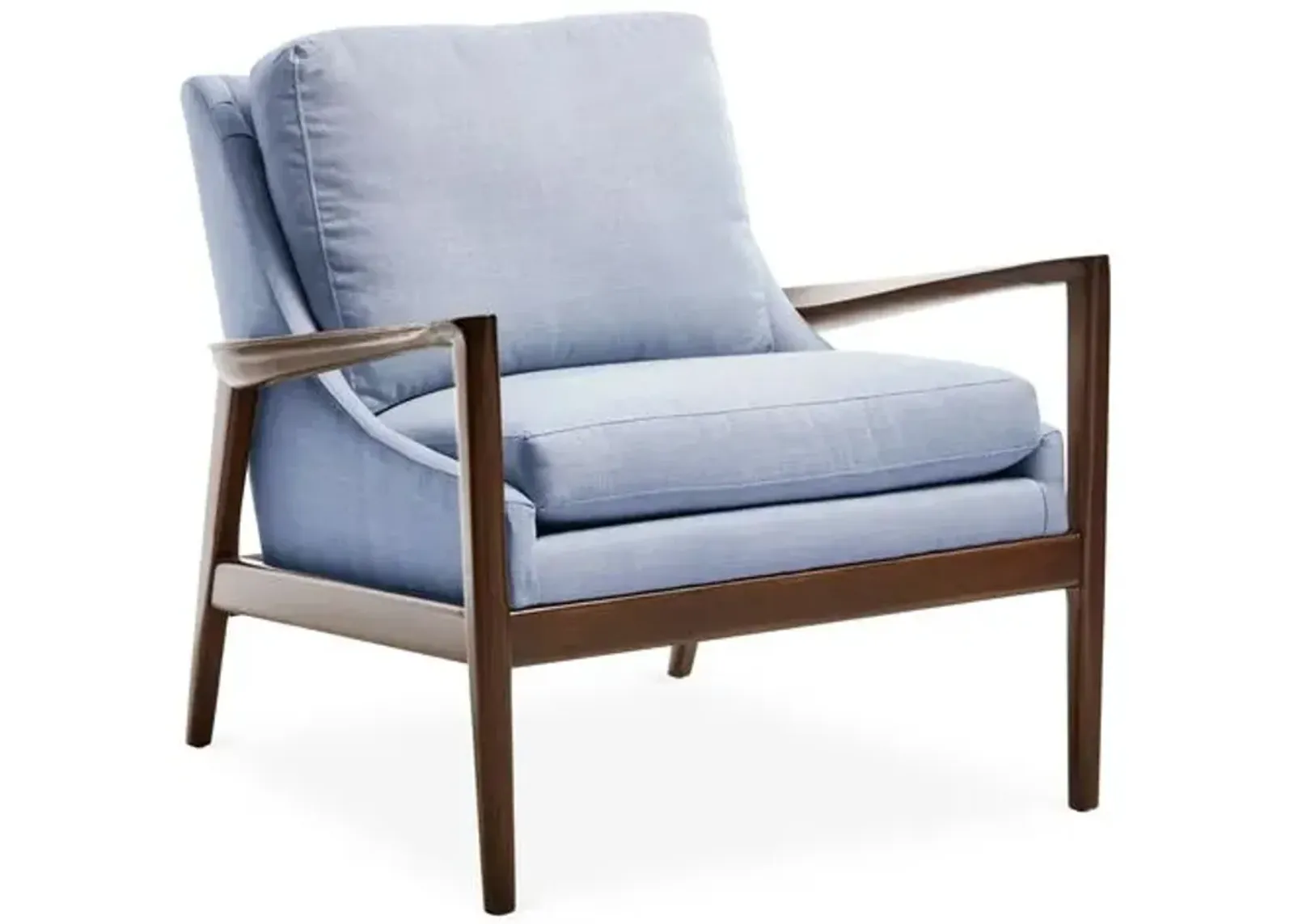 Ebonwood Accent Chair - Blue Linen - Miles Talbott, Comfortable, Durable