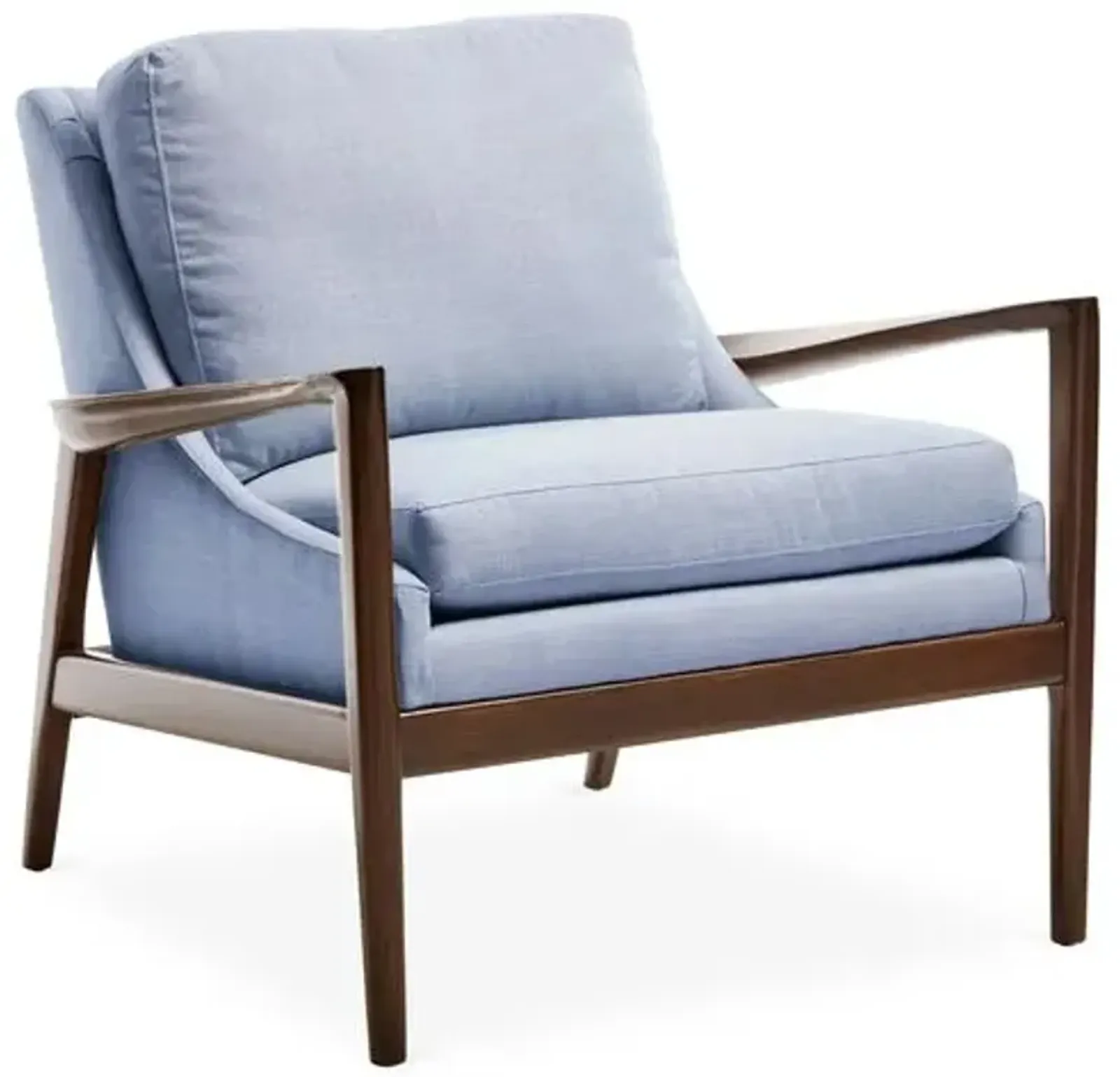 Ebonwood Accent Chair - Blue Linen - Miles Talbott, Comfortable, Durable