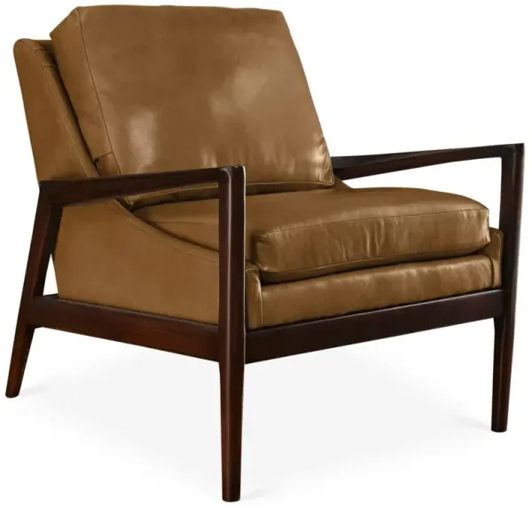 Ebonwood Accent Chair, Caramel Leather