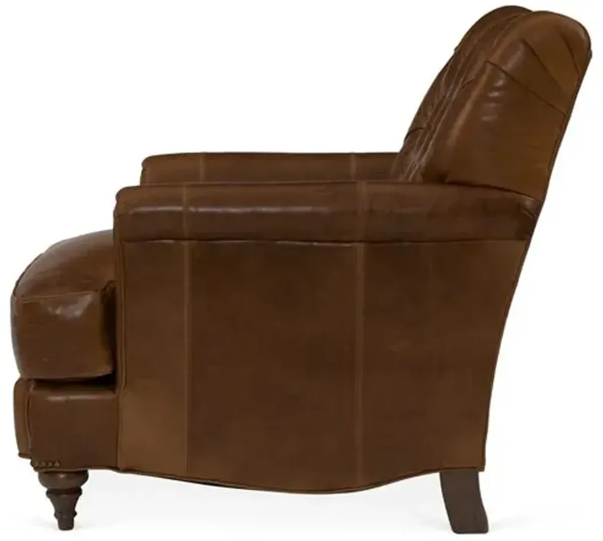 Acton Tufted Club Chair - Saddle Leather - Miles Talbott