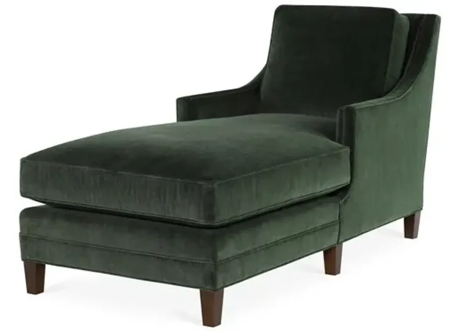 Salon Chaise - Forest Velvet - Joe Ruggiero - Green - Green - Comfortable, Sturdy, Stylish