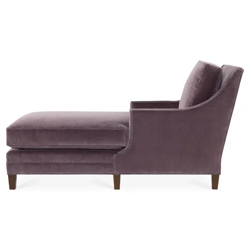 Salon Chaise - Fig Velvet - Joe Ruggiero - Purple - Purple - Comfortable, Sturdy, Stylish