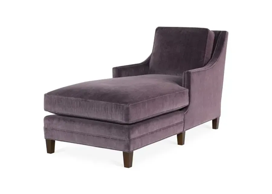 Salon Chaise - Fig Velvet - Joe Ruggiero - Purple - Purple - Comfortable, Sturdy, Stylish