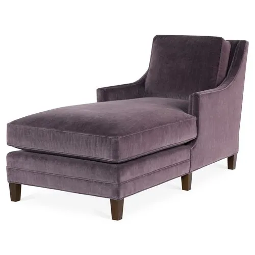 Salon Chaise - Fig Velvet - Joe Ruggiero - Purple - Purple - Comfortable, Sturdy, Stylish