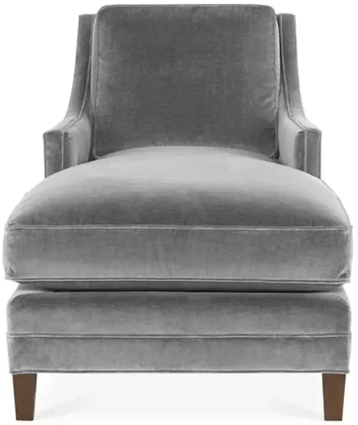 Salon Chaise - Gray Velvet - Joe Ruggiero - Gray - Comfortable, Sturdy, Stylish