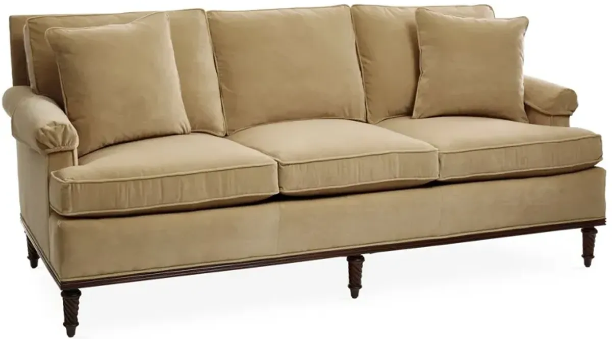 Garbo 3-Seat Roll Arm Sofa, Velvet