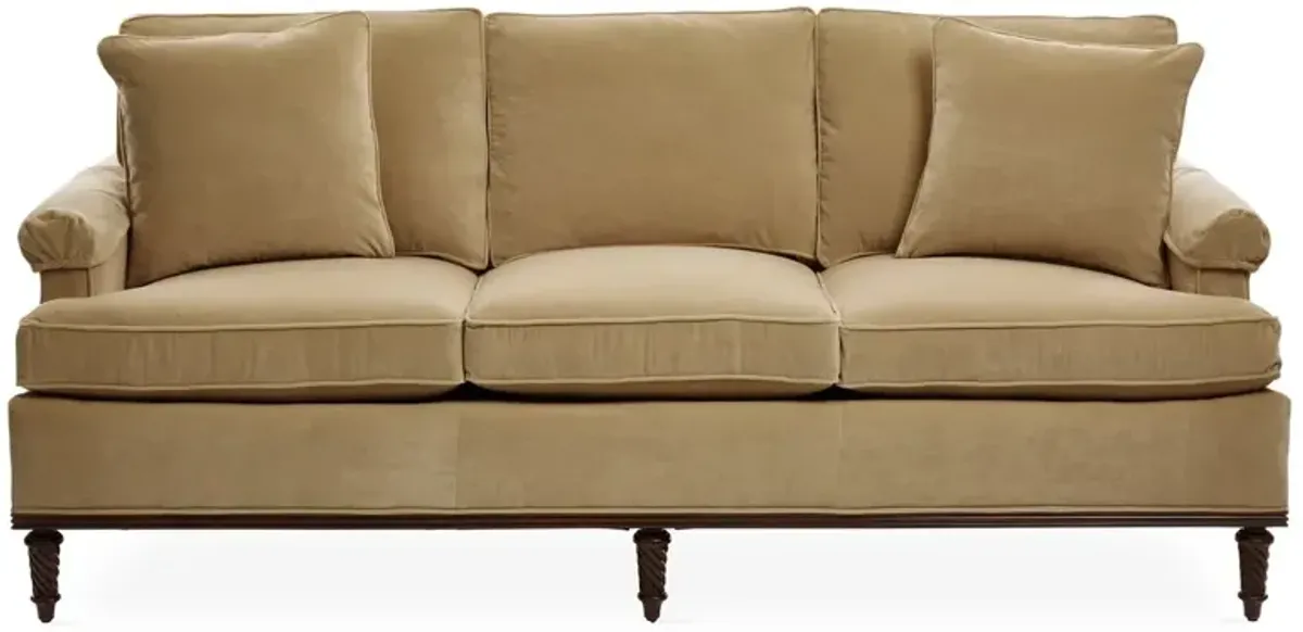 Garbo 3-Seat Roll Arm Sofa, Velvet