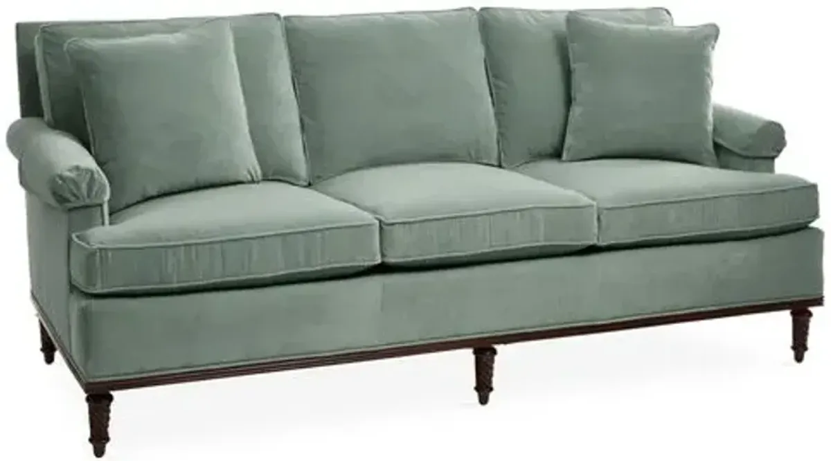 Garbo Sofa - Sage Velvet