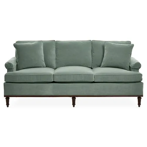 Garbo Sofa - Sage Velvet