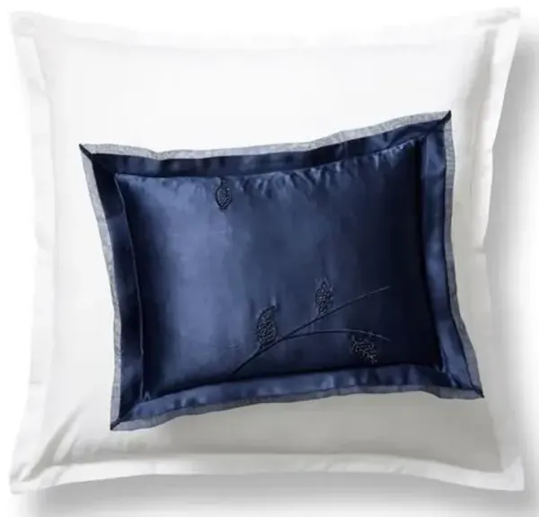 Leaf Boudoir Sham - Indigo - Kumi Kookoon - Blue