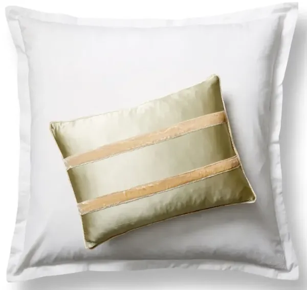 Velvet Boudoir Sham - Sage/Ivory - Kumi Kookoon - Green