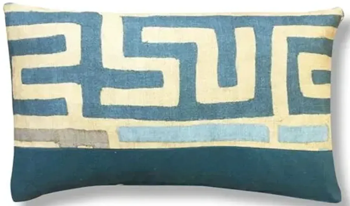 Kumba 14x20 Lumbar Pillow - Aqua/Sand - Kim Salmela