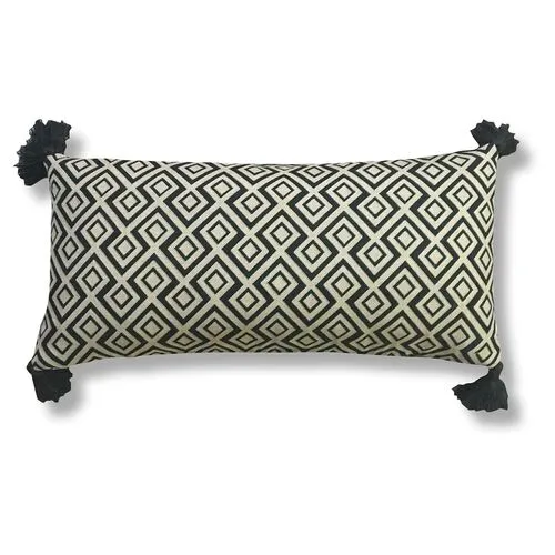 Songo 14x28 Lumbar Tassel Pillow - Black - Kim Salmela