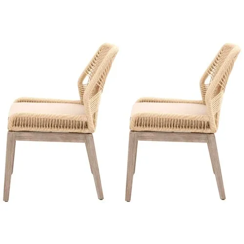 Set of 2 Easton Side Chairs - Sand/Light Gray - Beige