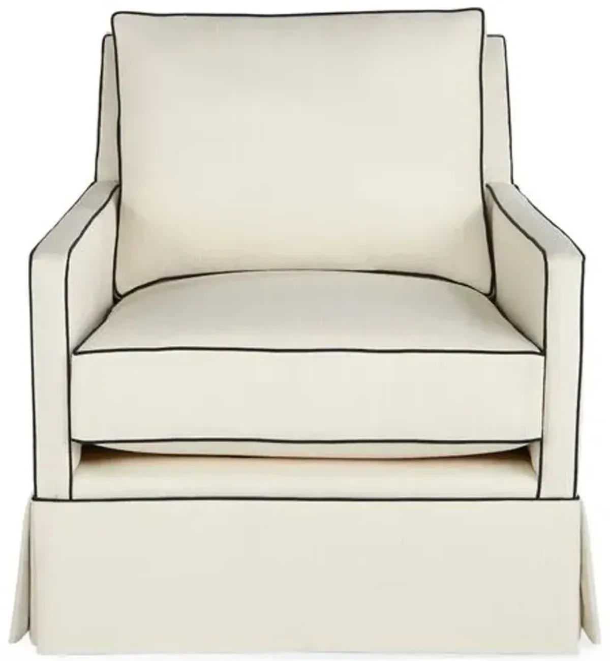 Auburn Club Chair - Ivory/Navy Crypton - Miles Talbott - Hancrafted in the USA