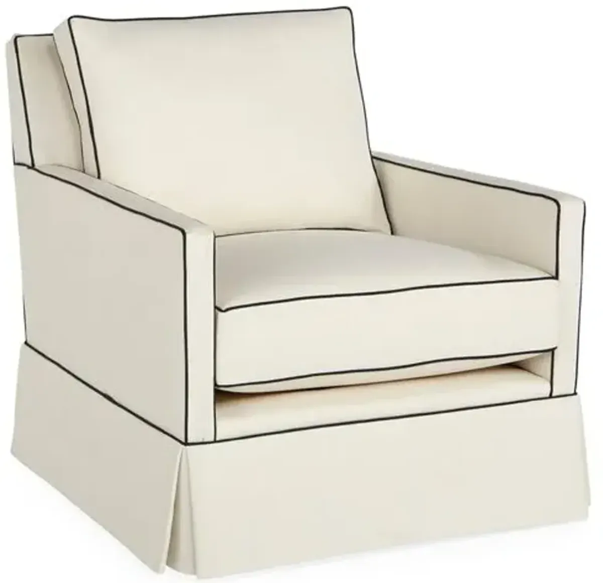 Auburn Club Chair - Ivory/Navy Crypton - Miles Talbott - Hancrafted in the USA