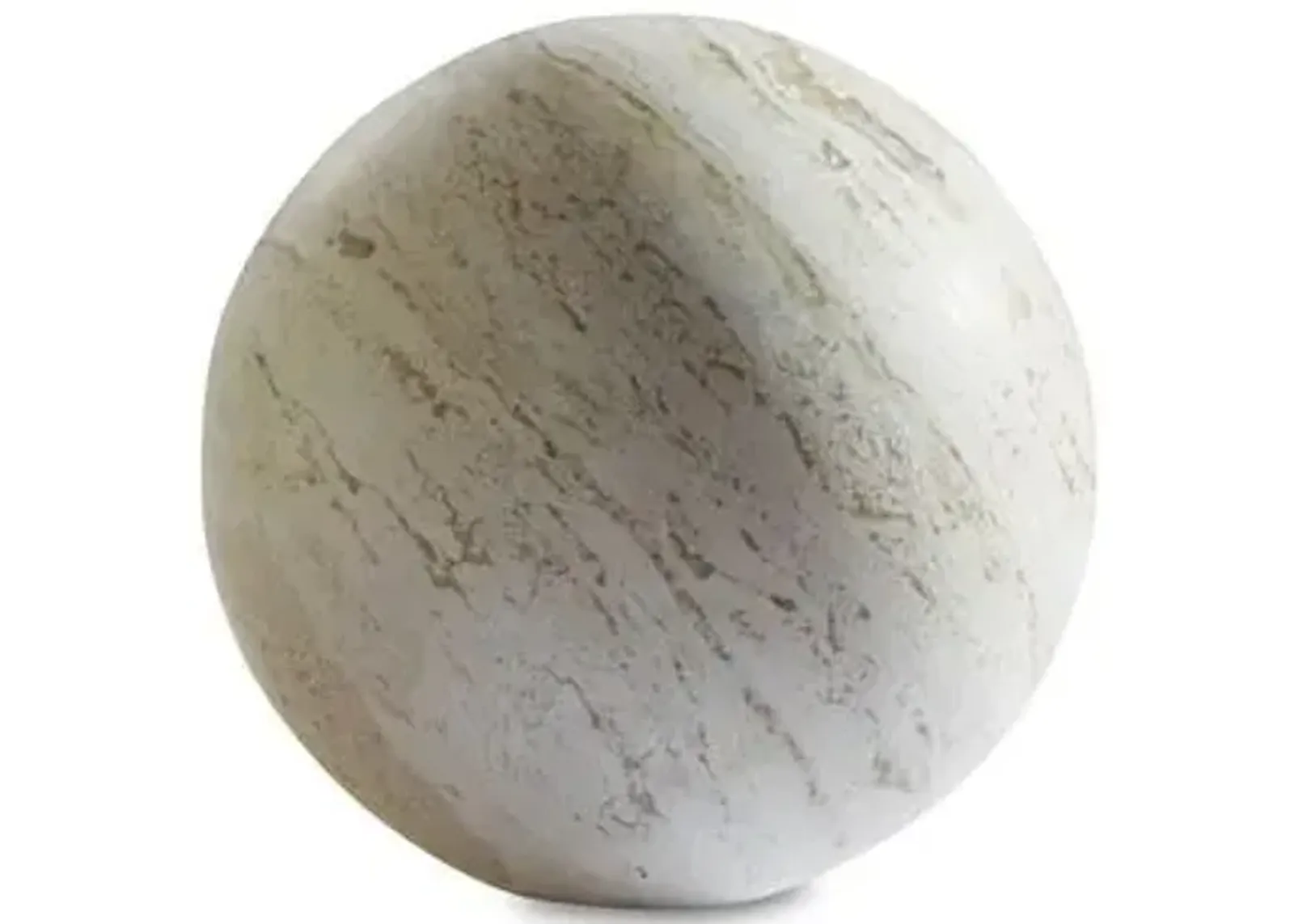 Travertine Sphere - Tan - Global Views - Beige