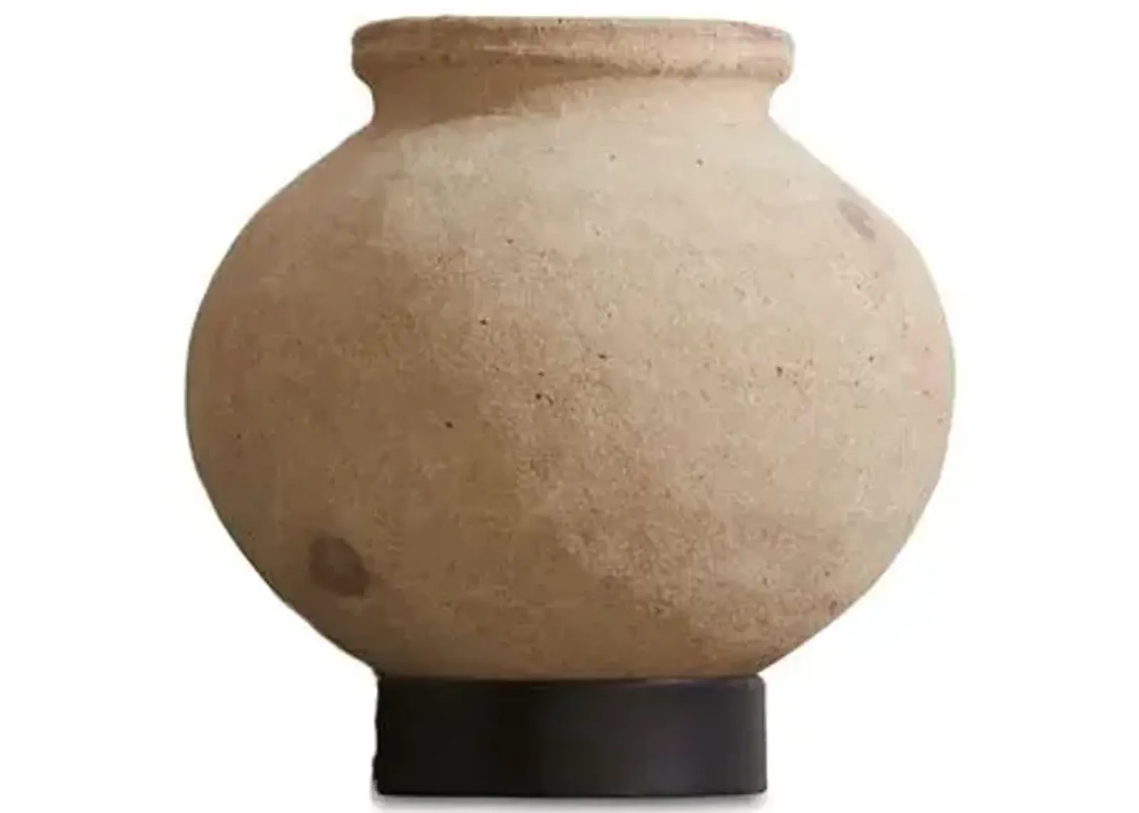 Desert Water Pot with Iron Base - Tan - Global Views - Beige