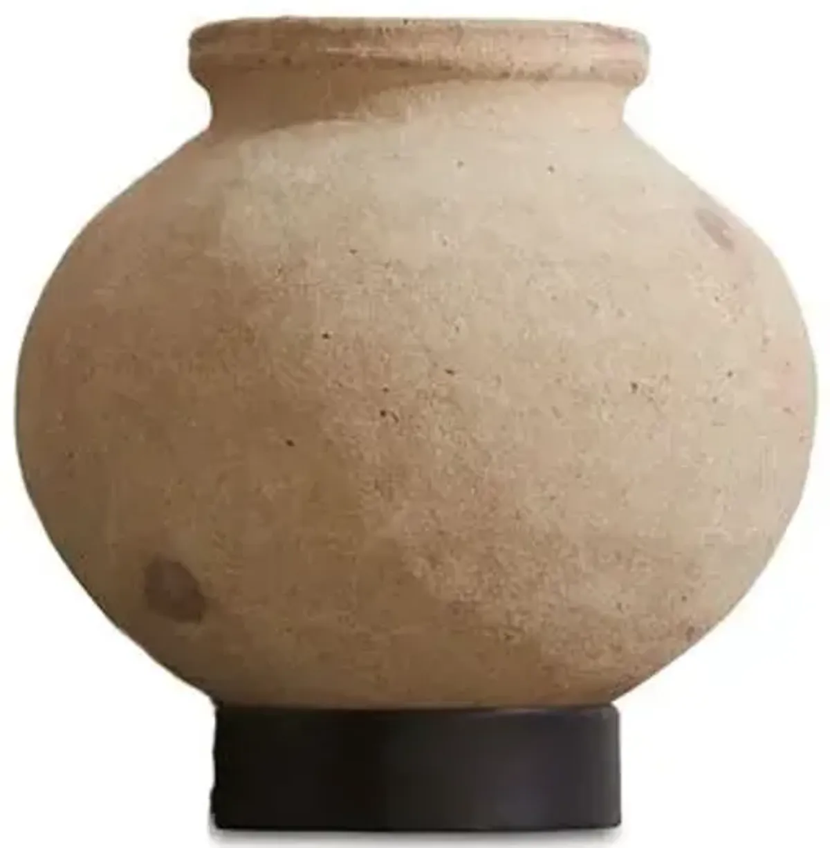 Desert Water Pot with Iron Base - Tan - Global Views - Beige