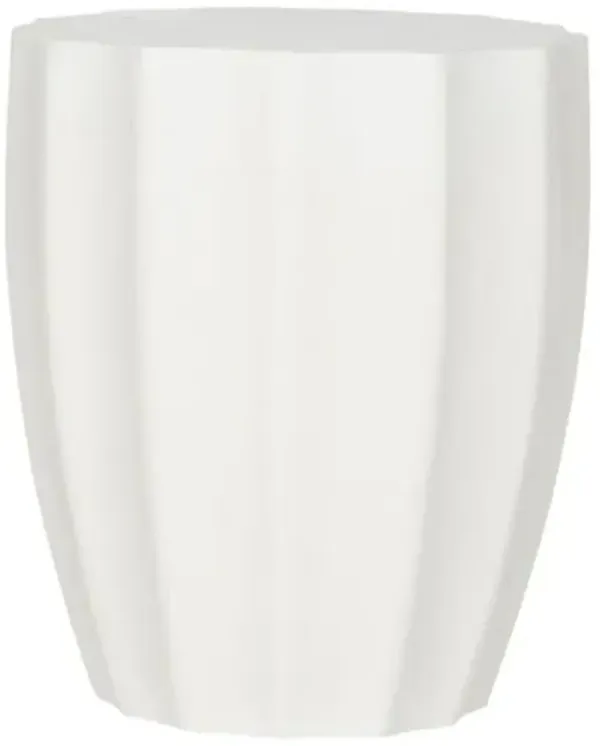 Vasan Outdoor Concrete Side Table - Ivory - White