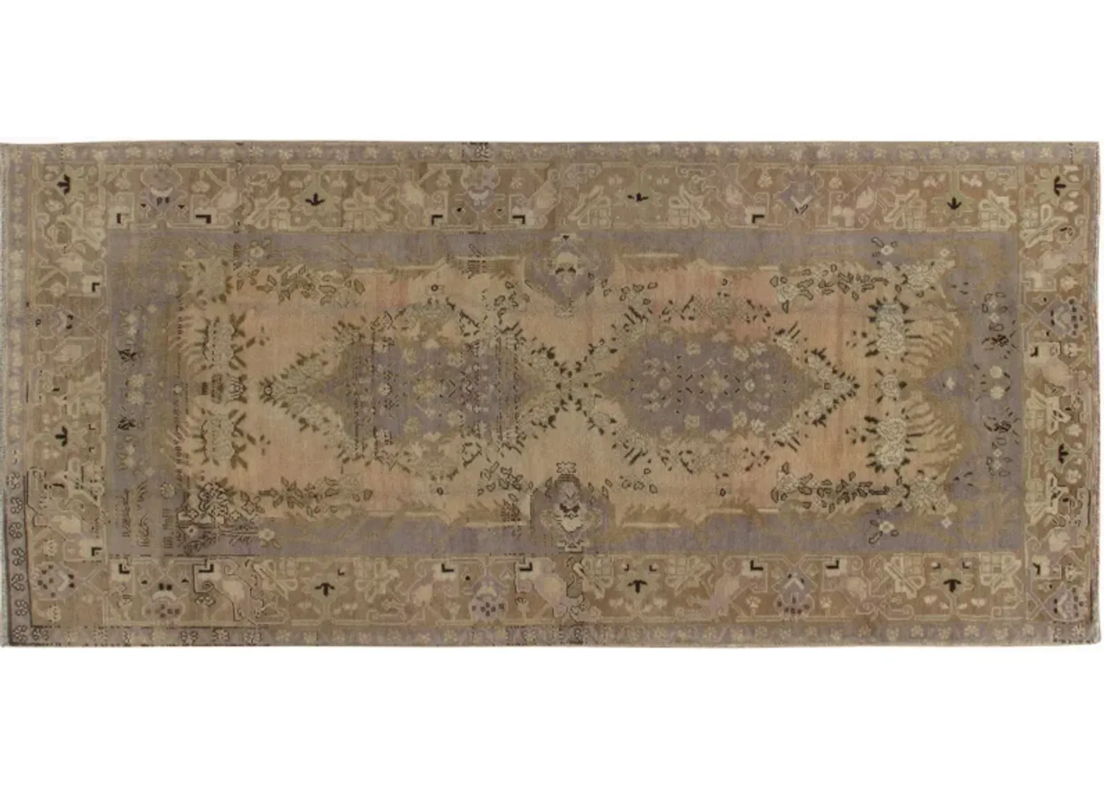 Turkish Oushak Rug - 4'10" x 10'2" - gray - gray