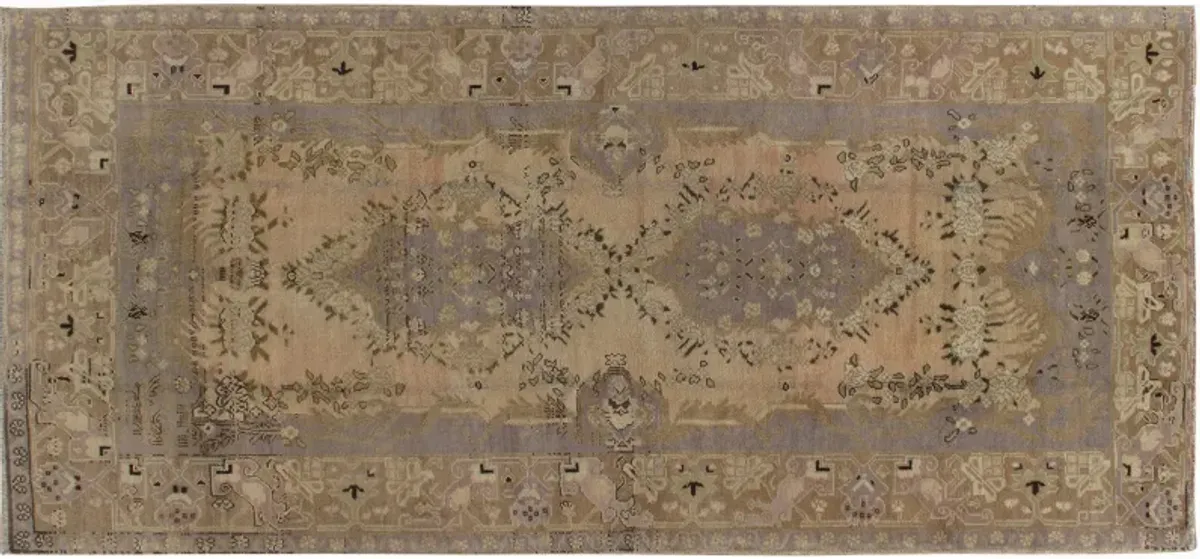 Turkish Oushak Rug - 4'10" x 10'2" - gray - gray