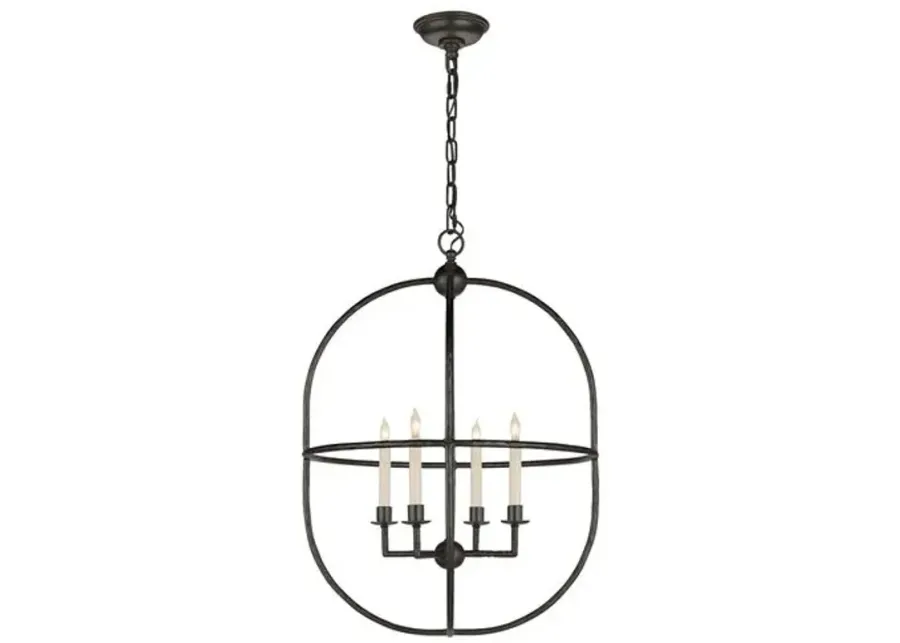 Visual Comfort - Desmond Open Oval Lantern - Aged Iron - Black