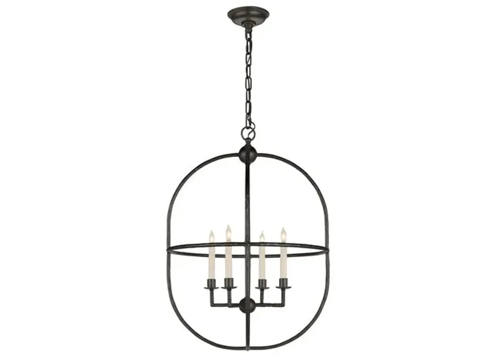 Visual Comfort - Desmond Open Oval Lantern - Aged Iron - Black