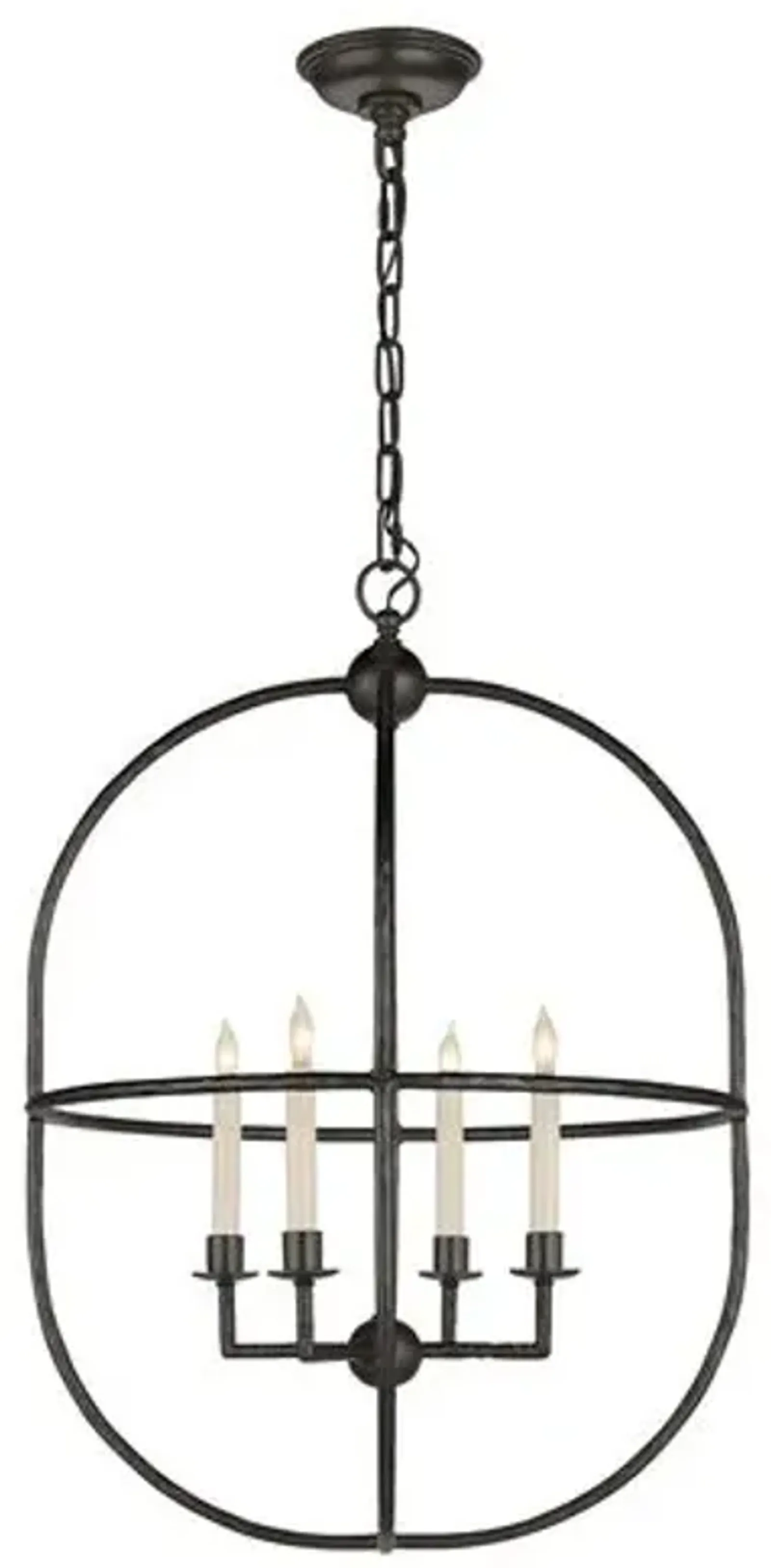 Visual Comfort - Desmond Open Oval Lantern - Aged Iron - Black