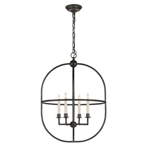 Visual Comfort - Desmond Open Oval Lantern - Aged Iron - Black