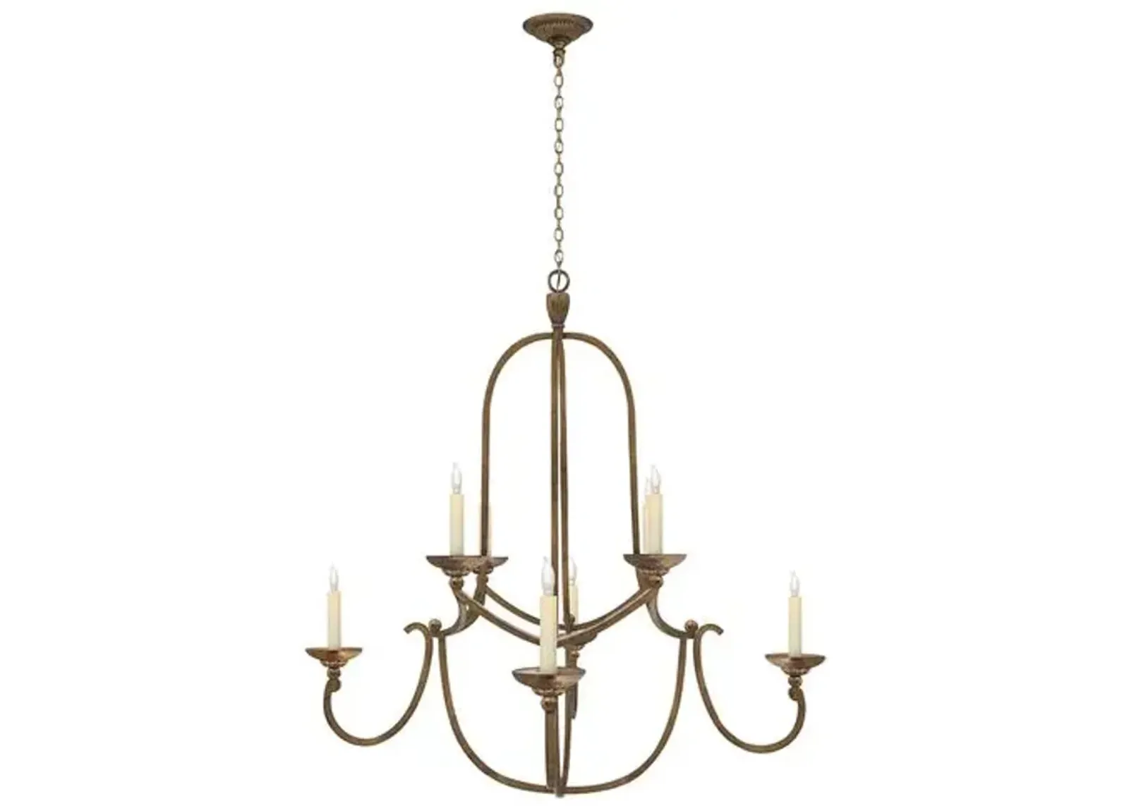 Visual Comfort - Flemish 2-Tier Chandelier - Gilded Iron - Gold