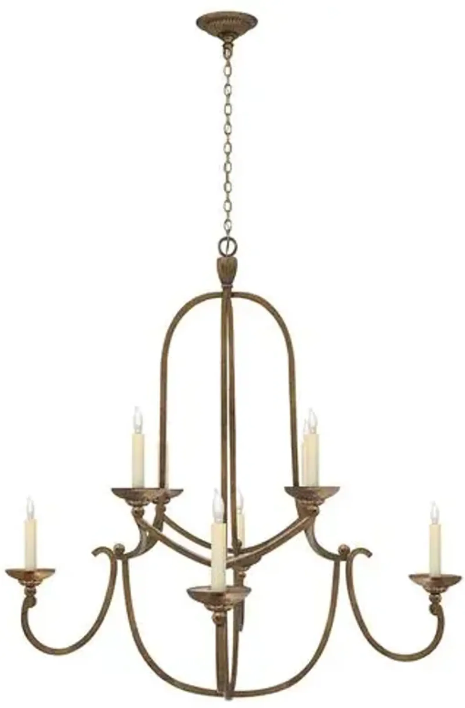 Visual Comfort - Flemish 2-Tier Chandelier - Gilded Iron - Gold