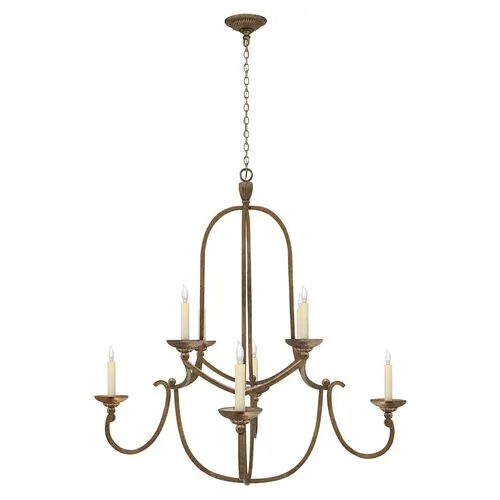 Visual Comfort - Flemish 2-Tier Chandelier - Gilded Iron - Gold