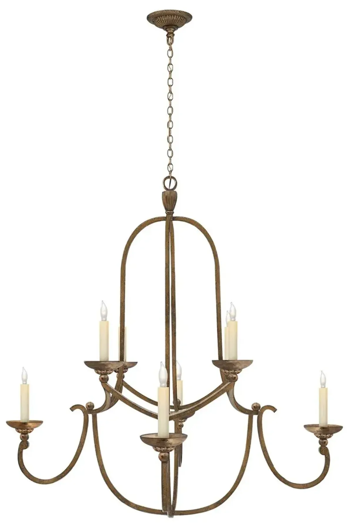 Visual Comfort - Flemish 2-Tier Chandelier - Gilded Iron - Gold