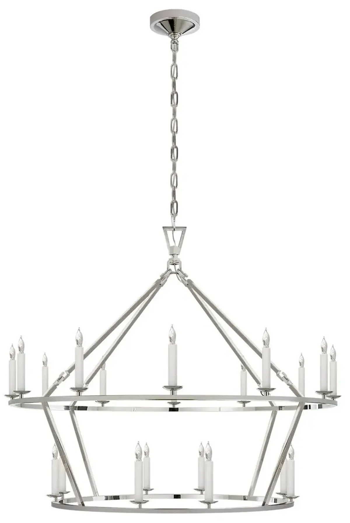 Visual Comfort - Darlana Large Two-Tiered Ring Chandelier - Polished Nickel - Silver