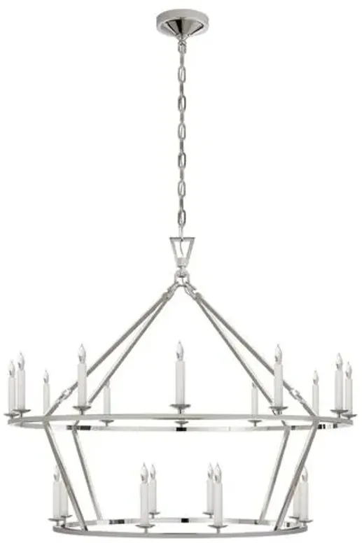 Visual Comfort - Darlana Large Two-Tiered Ring Chandelier - Polished Nickel - Silver